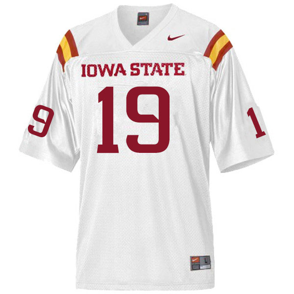 Men #19 Kym-Mani King Iowa State Cyclones College Football Jerseys Sale-White